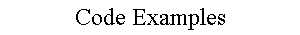 Code Examples
