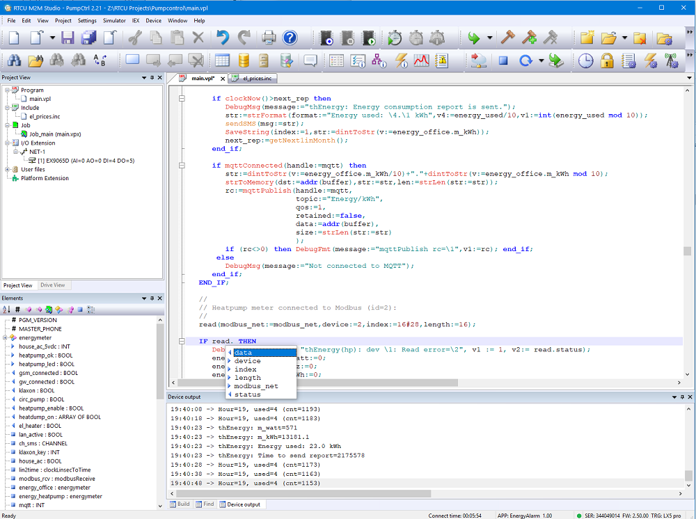RTCU M2M Studio Interface